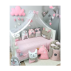 Baby Star Σετ προίκας κρεβατιού Tiny Friends Ροζ 3τμχ